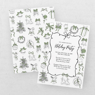 Elegant groen zwart Kerstvakantiefeest Kaart