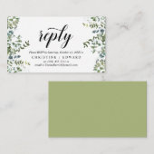 Elegant groen, zwart, RSVP reageren, beantwoorden Informatiekaartje (Voorkant / Achterkant)