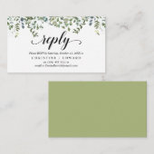 Elegant groen, zwart, RSVP reageren, beantwoorden Informatiekaartje (Voorkant / Achterkant)