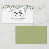 Elegant groen, zwart, RSVP reageren, beantwoorden Informatiekaartje (Voorkant / Achterkant)