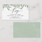 Elegant groen, zwart script, RSVP reageren Informatiekaartje (Voorkant / Achterkant)