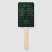 Elegant groenbloemige agaten trouwprogramma handwaaier (Achterkant)