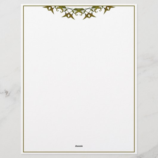 Elegant groene bladeren briefhoofd (Achterkant)