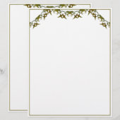 Elegant groene bladeren briefhoofd (Voorkant / Achterkant)