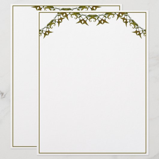 Elegant groene bladeren briefhoofd (Voorkant / Achterkant)