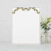 Elegant groene bladeren briefhoofd (Staand voorkant)