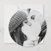 Elegant Groene Bladeren Foto Trouw Rond Kaart (Achterkant)