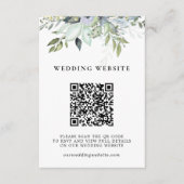 Elegant Groene Bladeren QR Code & Foto Bruiloft Informatiekaartje (Voorkant)