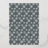 Elegant groene blauwe roodflorale kerstkreet folie uitnodiging (Achterkant)