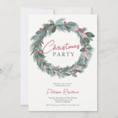 Elegant groene blauwe roodflorale kerstkreet kaart (Voorkant)