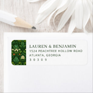 Elegant Groene Bloem Etiket