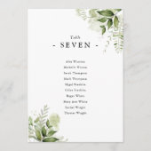 Elegant groene bloemstuk zitplaats tafelnummer (Voorkant)