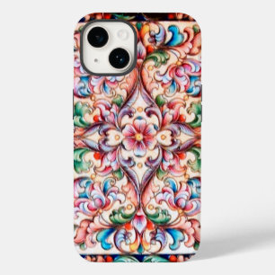 ELEGANT GROENE BLUE PINK RED FLORAL FANTASY Case-Mate iPhone 14 HOESJE