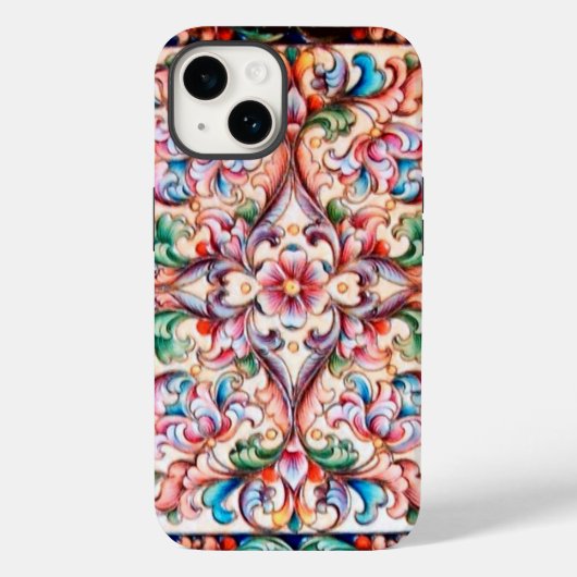 ELEGANT GROENE BLUE PINK RED FLORAL FANTASY Case-Mate iPhone CASE (Achterkant)