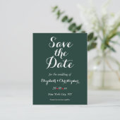 Elegant groene bos bruiloft 'save the date' briefkaart (Staand voorkant)