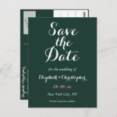 Elegant groene bos bruiloft 'save the date' briefkaart (Voorkant / Achterkant)