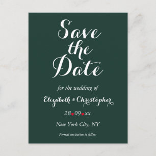 Elegant groene bos bruiloft 'save the date' briefkaart