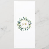 Elegant groene botanische bladeren Bruiloft Menu (Achterkant)