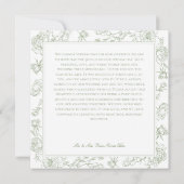 Elegant groene chinoiserie vogel en wapenrusting b bedankkaart (Achterkant)