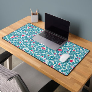Elegant groene en magenta bladpatroon bureaumat
