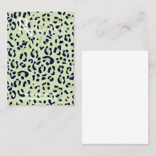 Elegant groene en zwarte luipaard afdrukscherm Kaa Visitekaartje (Voorkant / Achterkant)