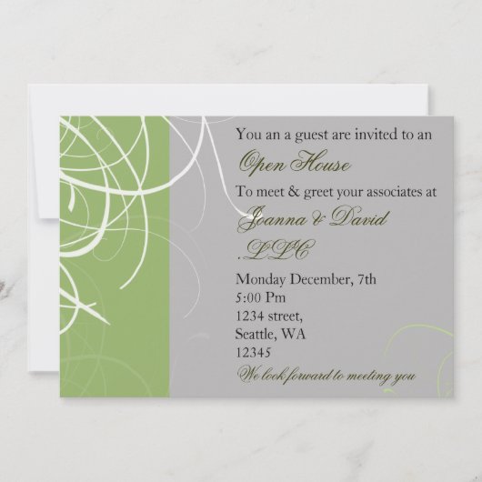 elegant groene Enterprise Party Invitation Kaart (Voorkant)