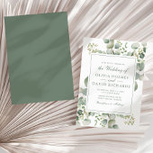 Elegant Groene Eucalyptus Botanische Bruiloft Kaart
