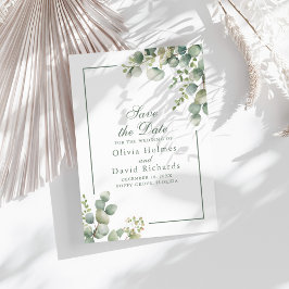 Elegant Groene Eucalyptus Botanische Bruiloft Save The Date