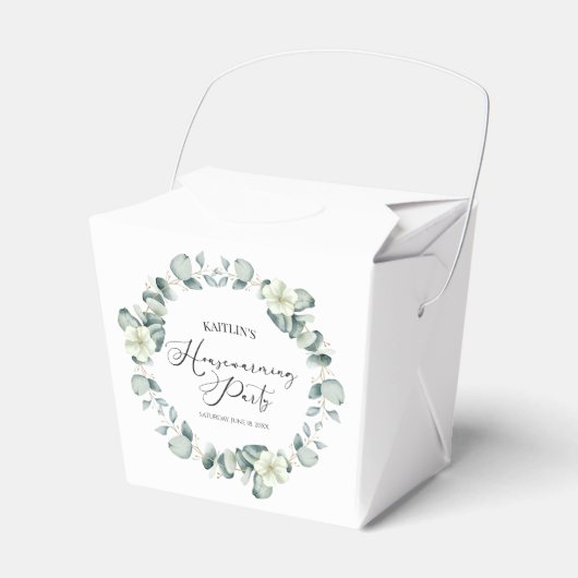 Elegant groene Eucalyptus Housewarming-feest Bedankdoosjes (Voorkant Zijde)