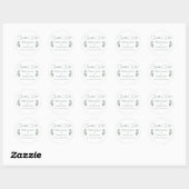 Elegant groene eucalyptusblad moderne save the dat ronde sticker (Vel)