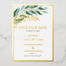 Elegant Groene Gebladerte Groen Save The Date