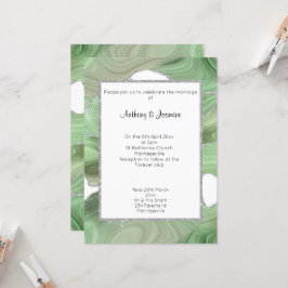 ELEGANT GROENE GLITTER MARBLE WEDDING INVITATION KAART