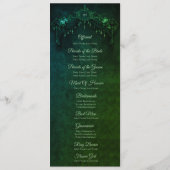 Elegant groene gotische Halloween-huwelijksprogram Menu (Achterkant)