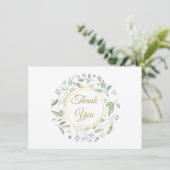 Elegant Groene Goud Schrift Bedankkaart (Staand voorkant)