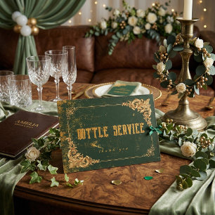 Elegant groene gouden barok fles service bord kaart