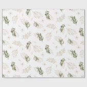 Elegant Groene & Gouden Bruiloft Cadeaupapier (Vlak)