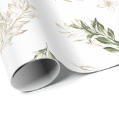 Elegant Groene & Gouden Bruiloft Cadeaupapier (Rol Hoek)