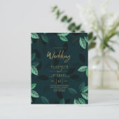 Elegant groene gouden folie budget bruiloft (Staand voorkant)
