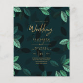 Elegant groene gouden folie budget bruiloft (Voorkant)