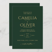 Elegant Groene Gouden Trouwdag Kaart (Voorkant / Achterkant)