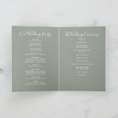 Elegant groene handtekening script bruiloft programma (Binnen)