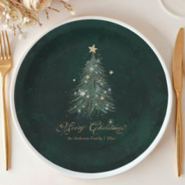 Elegant Groene Kerst Papieren Bordje