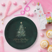Elegant Groene Kerst Papieren Bordje (Feest)