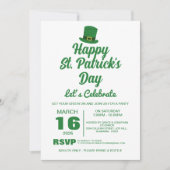Elegant groene klaver St. Patrick's Day-feest Kaart (Voorkant)