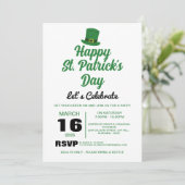 Elegant groene klaver St. Patrick's Day-feest Kaart (Staand voorkant)