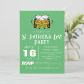 Elegant groene klaver St. Patrick's Day-feest Kaart (Staand voorkant)