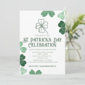 Elegant groene klaver St. Patrick's Day-feest Kaart (Staand voorkant)