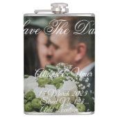 Elegant groene kus bewaar de datum heupfles (Voorkant)