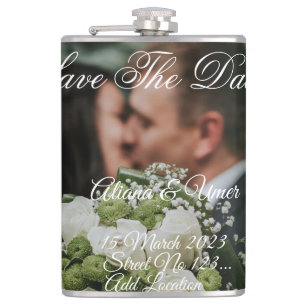 Elegant groene kus bewaar de datum heupfles