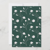 Elegant Groene Magnolia Bruiloft Kaart (Achterkant)